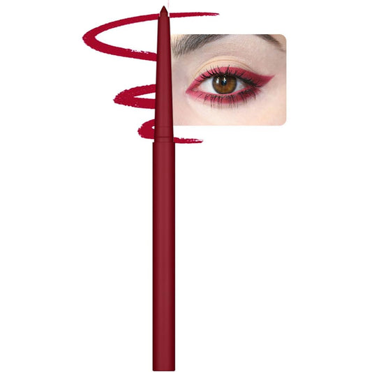 evpct Peach Red Eyeliner Pencils for Eyes, Peach Red Colored Eye Liner Pencil Makeup Waterproof Smudge Proof, Colored Gel Waterline Eyeliner Liquid, Face Eye Paint Stick Lipstick Halloween Makeup 03