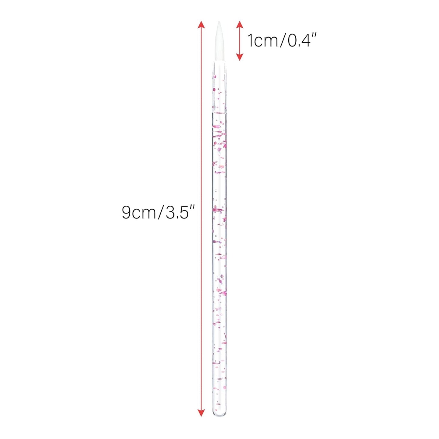 G2PLUS 100PCS Disposable Liner Brushes, Eyebrow and Liner Brush Applicator, Cosmetic Eye Wands for Lip Liners, Eye Makeup, Eyelashes and Detail Painting (Crystal Pink)