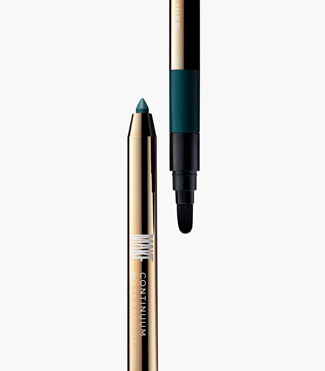 MAKE Beauty Continuum Waterproof Gel Eyeliner Pencil. Creamy, Pigmented Multi-Use, including Waterline with Built-in Sharpener and Blending Brush. Smudge-Proof Makeup. Shade - Galaxy, Teal