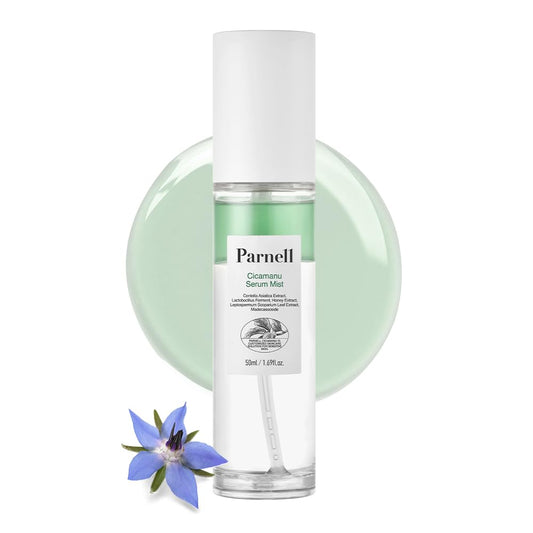 Parnell Cicamanu Serum Mist - Centella Asiatica, Hyaluronic Acid, Ceramide, LHA, Balancing Oil, Moisturizing and Soothing for Radiant Skin (1.69 Fl Oz / 50ml)