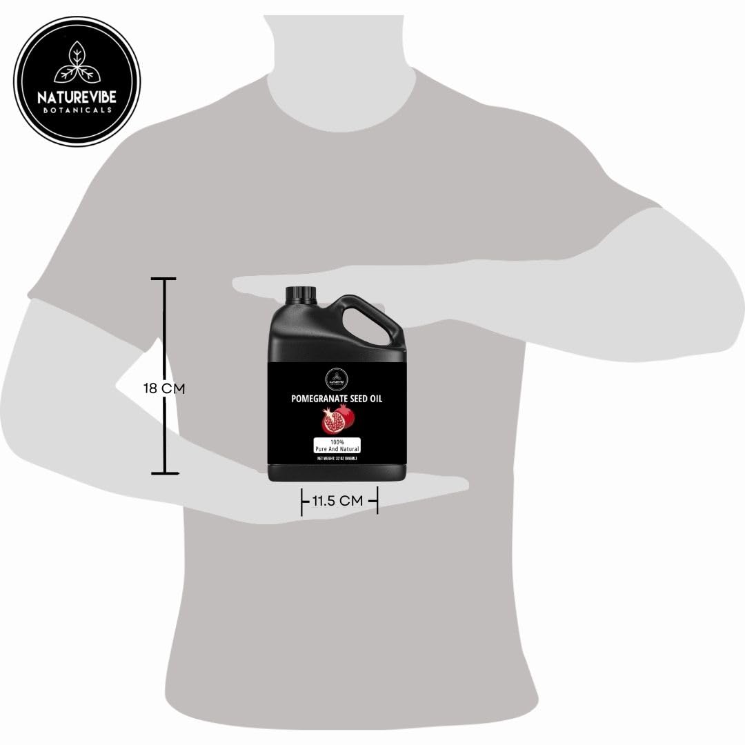 Naturevibe Botanicals Pomegranate Oil 32 Ounces | 100% Pure and Natural | Great for Skin Care and Hair Care