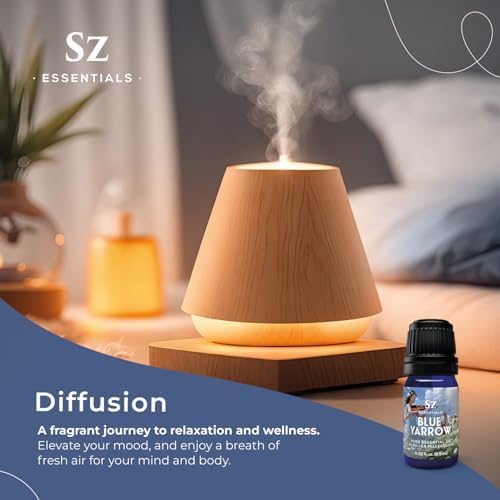 Blue Yarrow Essential Oil – 100% Pure – Calming & Grounding – Deep Blue Steam-Distilled Oil from Achillea millefolium – Aromatherapy, Self-Care & Natural Perfumery – 0.22 fl oz (6.5 mL)