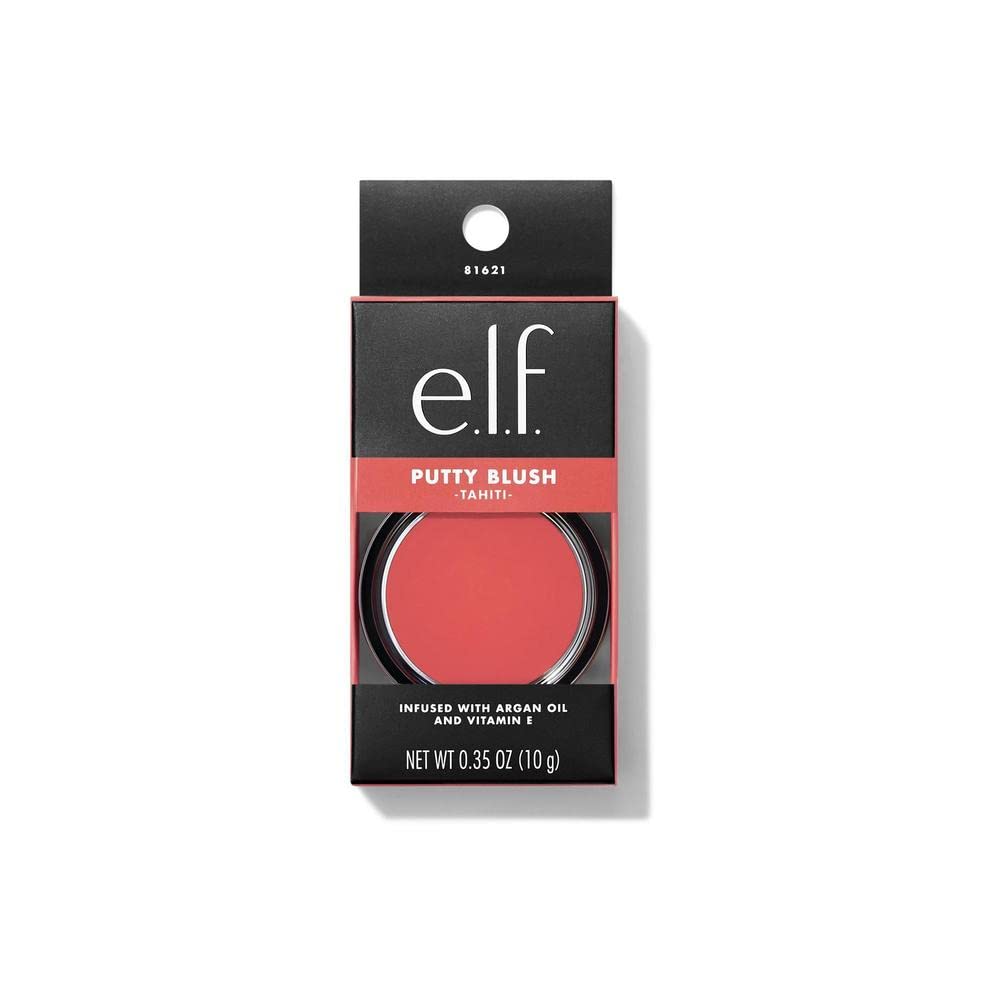 e.l.f. Putty Blush, Creamy & Ultra Pigmented Formula, Infused with Argan Oil & Vitamin E, Turks and Caicos, 0.35 Oz (10g)