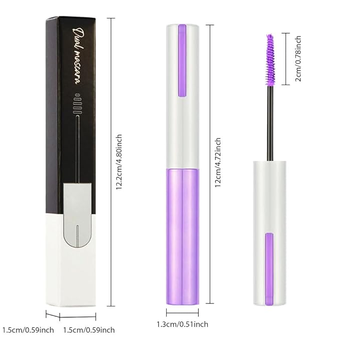 Colored Mascara for Eyelashes with Comb Set, Colorful Waterproof Plum Mascara Long lasting Charming Voluminous for Women Cruelty Free Vegan Eye Makeup (C-1Pc 08#grape purple, C)