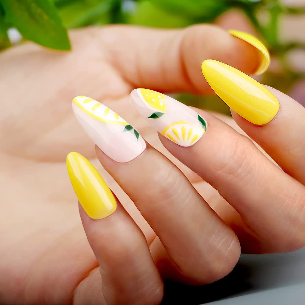 INFELING Almond Nail Tips - 500Pcs Almond Full Cover Nails for Acrylic Nails Professional, Clear Fake Nails with Box for Nail Salons and DIY Nail Art, 10 Size