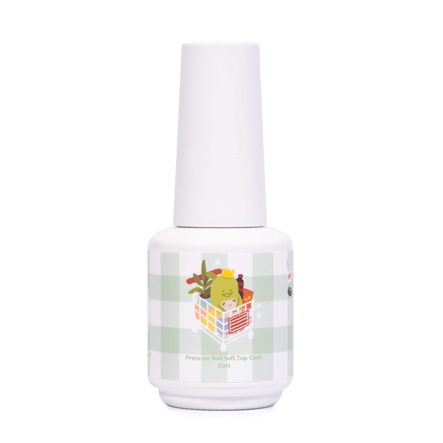 ADHERE 15ML Gel Top Coat,No Wipe Press-on Nail Soft Top Coat Nail Polish for Wearable Nails, Long Lasting with Memory Repair Function, UV Light Cured.