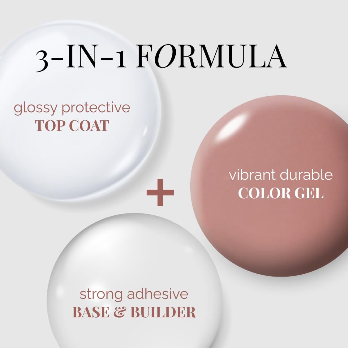 NAILOG One Step Nude Gel Nail Polish 12ml Top Coat Color Gel Base 3-In-1 Formula Soak Off UV Gel Polish for Home DIY & Gifting | Light Rosewood