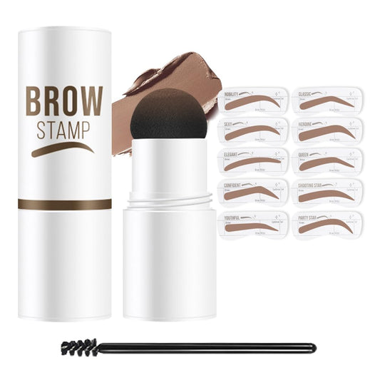 Eyebrow Stamp Stencil Set,Soft Brown Eyebrow Stencils Shaping Kit, Long-Lasting Eyebrow Shaper for Women Girl, Cruelty-Free plantillas para la cejas