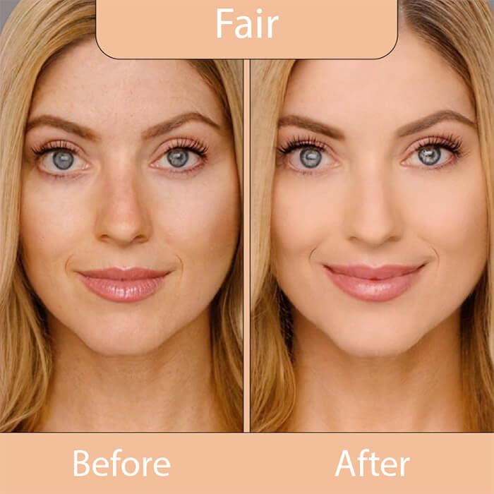 LUMINESS Silk Airbrush Spray Foundation 2-PC Kit - Foundation & Dual-Sided Angled Makeup Brush - Buildable Coverage, Anti-Aging Formula, Humidity Resistant, Hydrates & Moisturizes, Fair