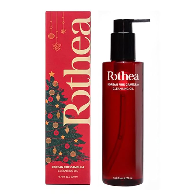 Rothea Holiday Edition - Korean Fire Camellia Cleansing Oil – Gentle Oil Cleanser for Face & Makeup, Blackhead Remover, Korean Skin Care, 6.76 fl oz / 200ml