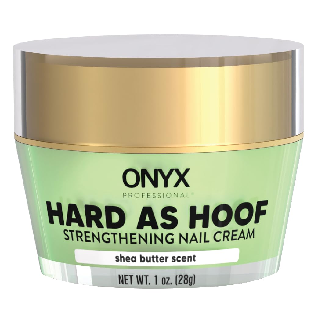 Onyx Professional Hard as Hoof Nail Strengthening Cream, Shea Butter Scent - Nail Growth & Conditioning Cuticle Cream Stops Splits, Chips, Cracks & Strengthens Nails, 1 oz