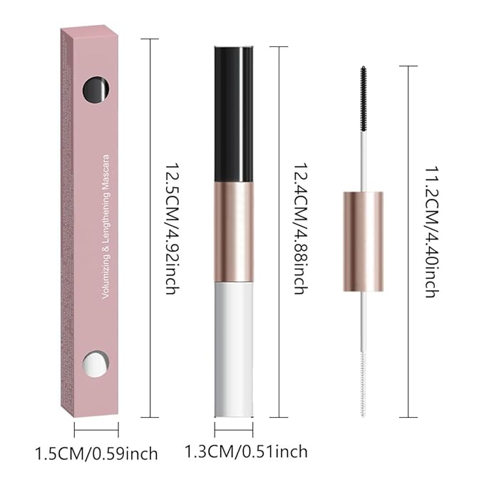 BINGBRUSH Dual-Ended Colored Mascara Smudge-Proof, Long-Lasting, Volumizing & Lengthening White Mascara Vibrant,Waterproof Eye Makeup (01#-Black & White)
