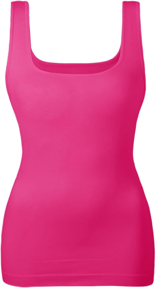 EUYZOU Women's Tummy Control Shapewear Tank Tops Seamless Square Neck Compression Tops Slimming Body Shaper Camisole