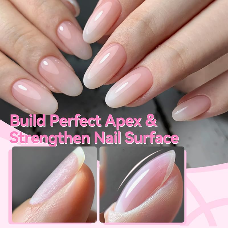 Born Pretty Nail Glue for Tips, 6 in 1 Gel Nail Gel Extension Gel,Blooming Gel,Base Gel Top Coat,Builder and Strengthener Gel for Nail Art Design
