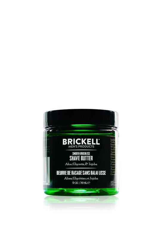 Brickell Men's Smooth Brushless Shave Butter for Men, Natural and Organic Smooth Shaving Butter to Fight Nicks, Cuts and Razor Burn, 2 Ounce, Scented