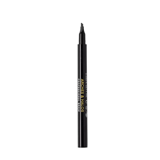 Arches & Halos Microblading Brow Shaping Pen - Fuller, More Defined Brow - Long-lasting, Smudge Resistant, Rich Color - Vegan and Cruelty Free Makeup - Charcoal - 1 ml