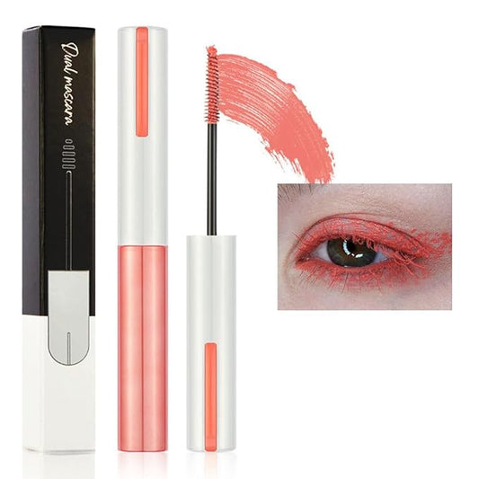 Colored Mascara for Eyelashes with Comb Set,Colorful Waterproof Long lasting Charming Voluminous Mascara for Women Cruelty Free Vegan Eye Makeup (C-1Pc 07#apricot, C)