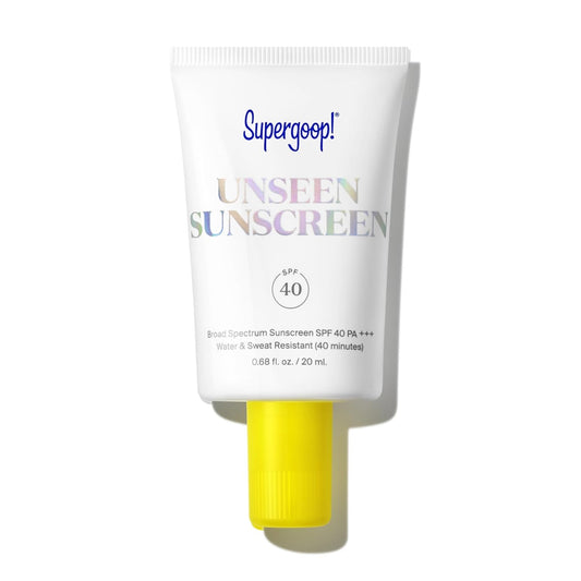 Supergoop! Unseen Sunscreen - SPF 40 - Invisible, Broad Spectrum Face Sunscreen + Makeup-Gripping Primer - Weightless, Scentless, Oil Free - For All Skin Types & Skin Tones - 0.68 fl oz