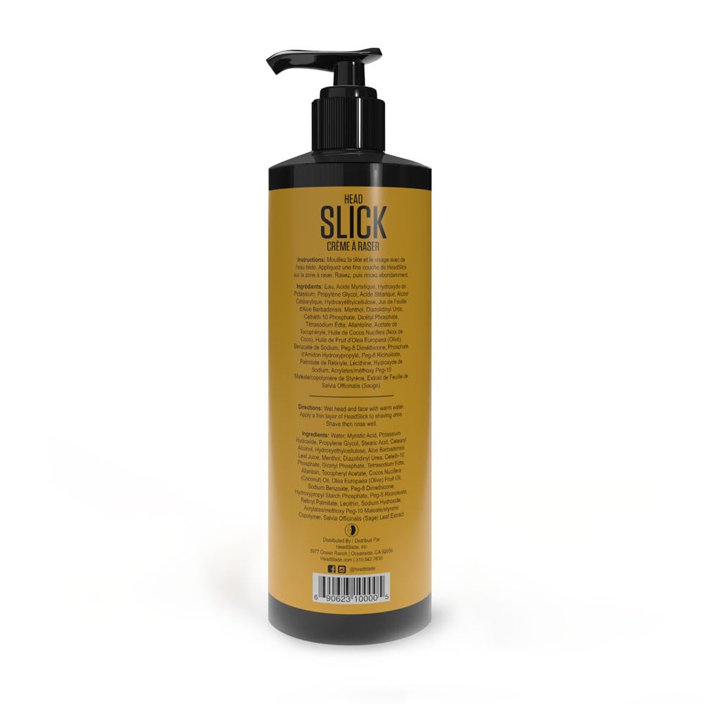 HeadBlade HeadSlick Shave Cream 8 oz for Smooth Headshaving for Bald Men, Helps with Irritation, Redness, & Razor Burn