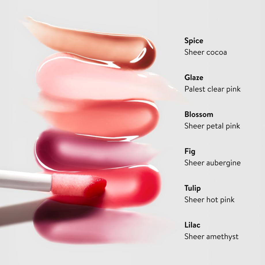 goop Beauty Hydra-Barrier Gel Gloss | Hydrating Lip Gloss to Moisturize & Plump Lips | Hyaluronic Acid & Vitamin E | Glaze - Palest Clear Pink | 0.13 oz