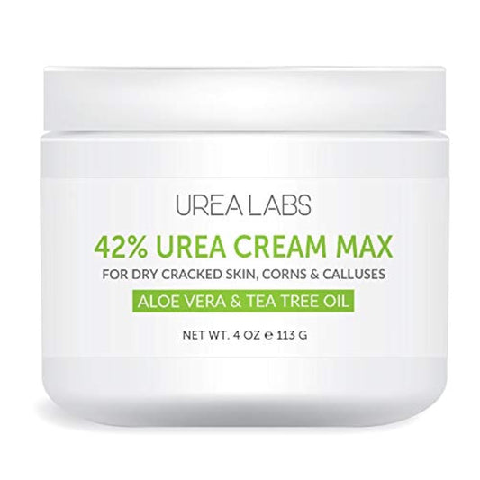 | 42% Urea Cream – Tea Tree Oil & Aloe Vera-Infused Foot & Skin Repair | Deep Hydration & Natural Exfoliation for Cracked Heels, Dry Feet, Rough Skin & Callus Removal (4 Oz)
