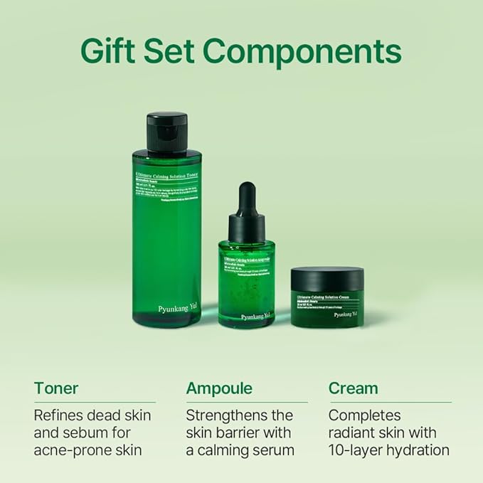 [PKY] Pyunkang Yul Ultimate Line Skincare Set, Soothing & Hydration Care, Calming Solution Toner, Ampoule & Cream, Traditional Korean-Style Packaging, Zero-Irritation (3-item set)