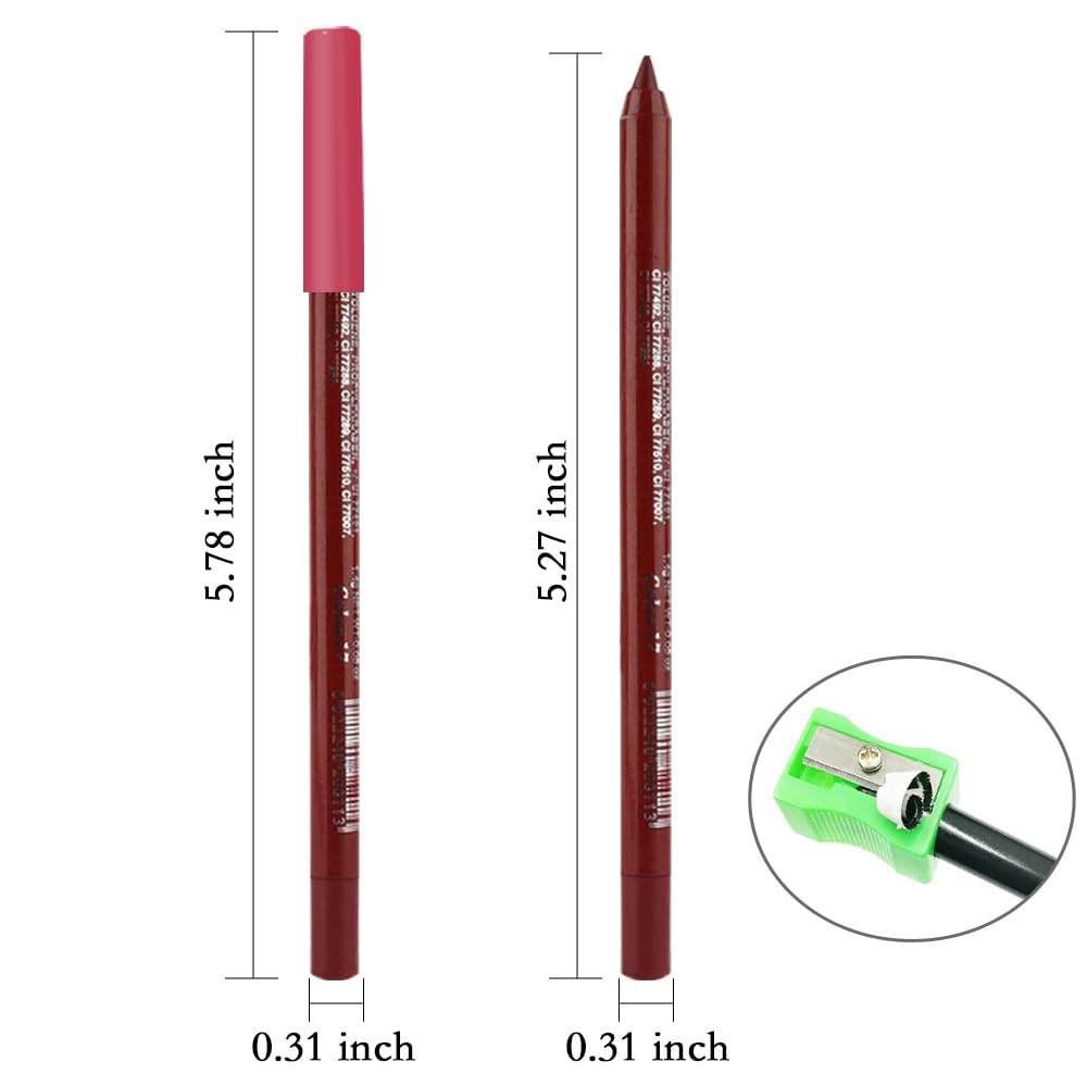 evpct Red Eyeliner Pencils for Eyes, True Red Colored Eye Liner Pencil Pen Makeup Waterproof Smudge Proof, Colored Gel Waterline Eyeliner Liquid, Face Eye Paint Stick Halloween Makeup 17