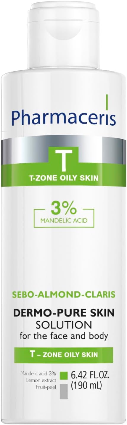 Face & Body Breakout Solution - 3% Mandelic Acid Helps Clarify Blemish & Acne Prone Skin, Face, Back & Chest Pimples Exfoliating & Clearing Treatment, SEBO-ALMOND-CLARIS, 6.42 fl oz