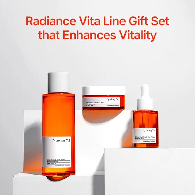 [PKY] Pyunkang Yul Radiance Skincare Gift Set for Flawless and Radiant Skin with Deep Hydration, Vitamin C and Pearl Extract, Korean skincare(3-item set)