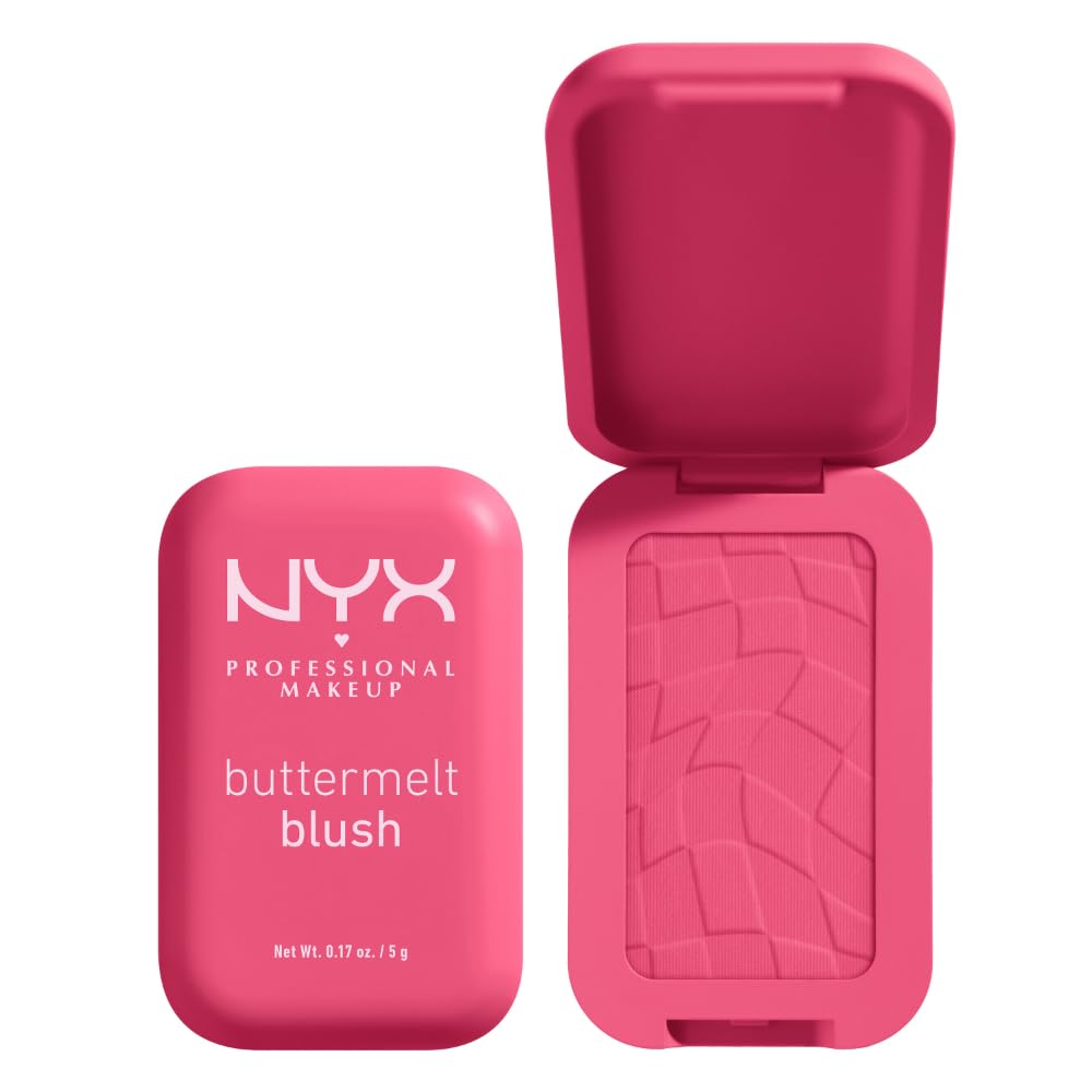 NYX PROFESSIONAL MAKEUP Buttermelt Powder Blush, Fade and Transfer-Resistant Blush, Up to 12HR Make Up Wear, Vegan Formula - Getting Butta