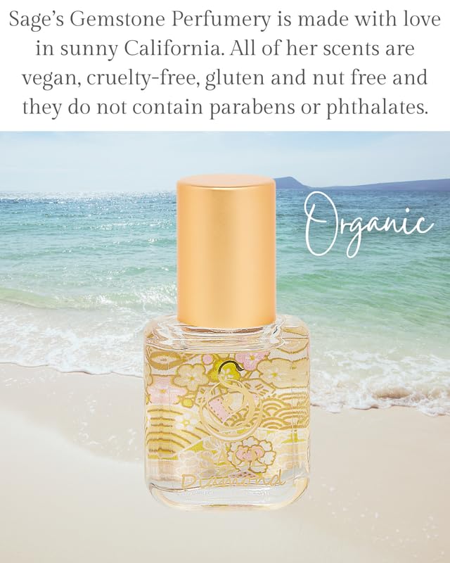 The Sage Lifestyle Diamond Roll On Perfume Oil, Sandalwood, Amber, Musk for Women, Alcohol-Free, Luxury Long Lasting Scent, Vegan & Cruelty Free, Made in USA, 1/4 oz Travel Size Perfume