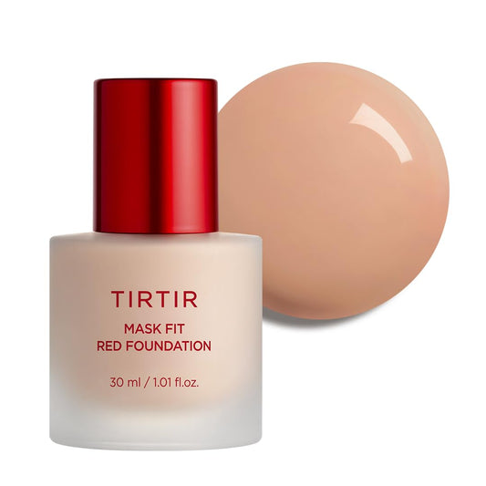 TIRTIR Mask Fit Red FoundationㅣLong Lasting Flawless Coverage, Energy Essence, Lightweight, Hydrating, Pore-Blurring, Breathable Satin Finish, Makeup, Radiant Skin, #25C Cool Taupe, 1.01 Fl Oz