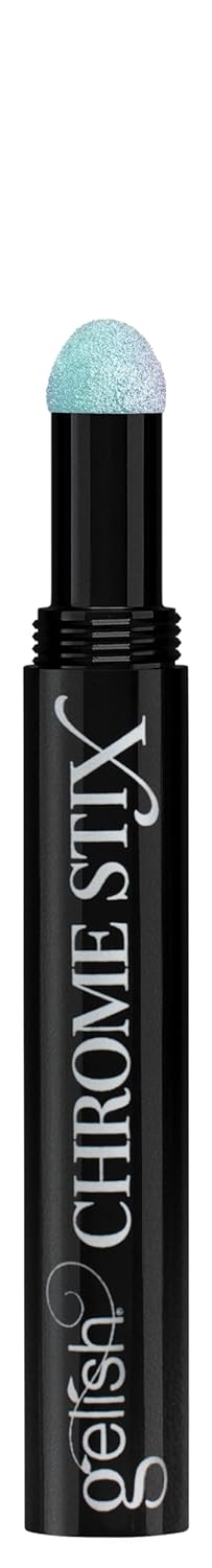 Gelish Chrome Stix, Chrome Nail Powder, Nail Art for Stunning Metallic Finish, Long-Lasting, Easy Application, Perfect for Professional and At-Home Use (Teal Glazed, 0.5g)