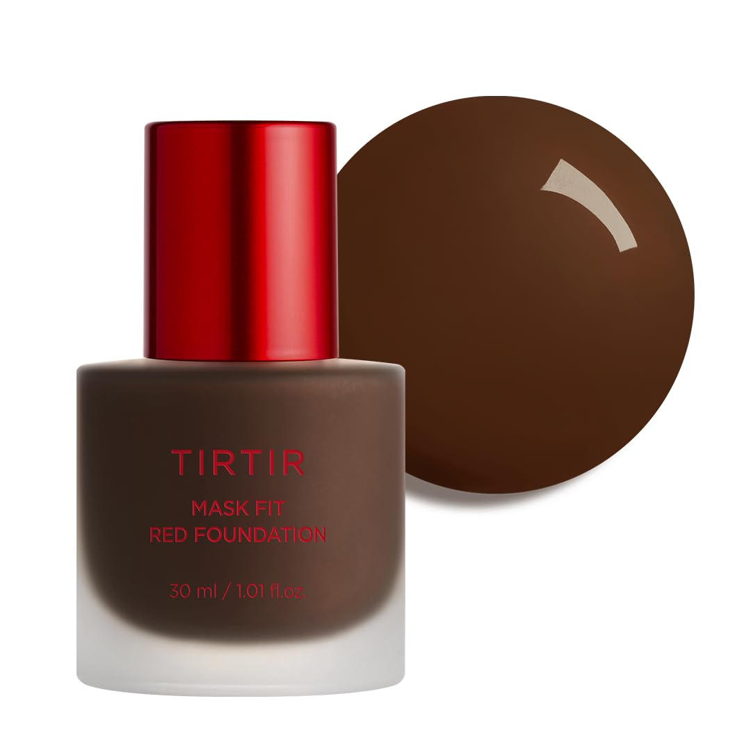 TIRTIR Mask Fit Red FoundationㅣLong Lasting Flawless Coverage, Energy Essence, Lightweight, Hydrating, Pore-Blurring, Breathable Satin Finish, Makeup, Radiant Skin, #51N Fudge, 1.01 Fl Oz