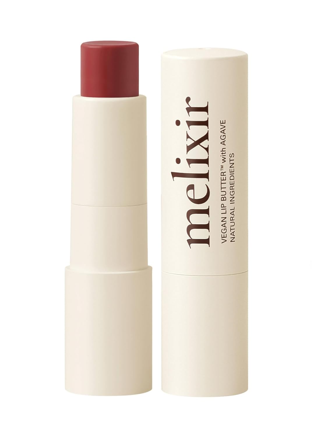 Melixir Vegan Lip Butter (12 Colors), Hydrating Tinted Lip Balm Stick, Bee-Free, Petrolatum-Free, Plant-Based, Moisturizes Dry & Chapped Lips With Shea Butter, Sheer, Natural Finish - #02 Nudy Rose