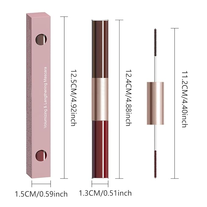 BINGBRUSH Colored Mascara Smudge-Proof, Long-Lasting, Volumizing & Lengthening,Red Burgundy Mascara Waterproof Eye Makeup for Party & Daily Looks (04#-Brown&Red, 1 Count (Pack of 1))