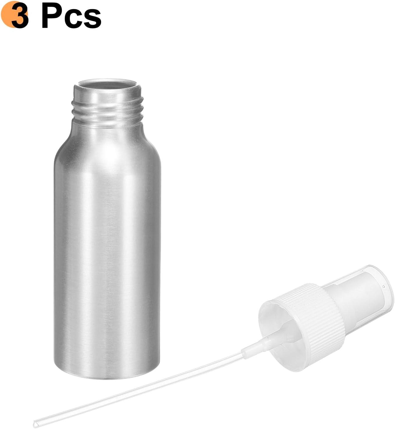 HARFINGTON 3pcs Aluminum Fine Mist Spray Bottles 80ml/2.7oz Metal Small Liquid Alcohol Refillable Travel Container with White Plastic Nozzle Cap for Perfume Skincare Cosmetic Storage Bottle