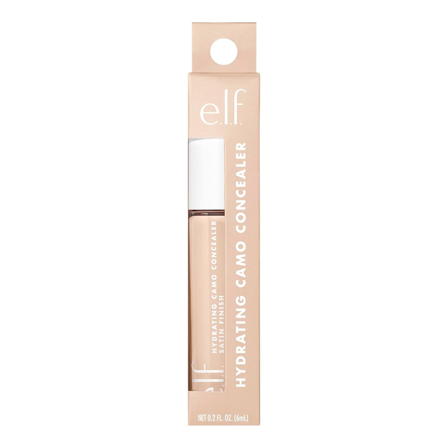 e.l.f. Hydrating Camo Concealer, Covers Blemishes & Under-Eye Circles, Full-Coverage & Delivers A Satin Finish, Vegan & Cruelty-Free, Fair Beige