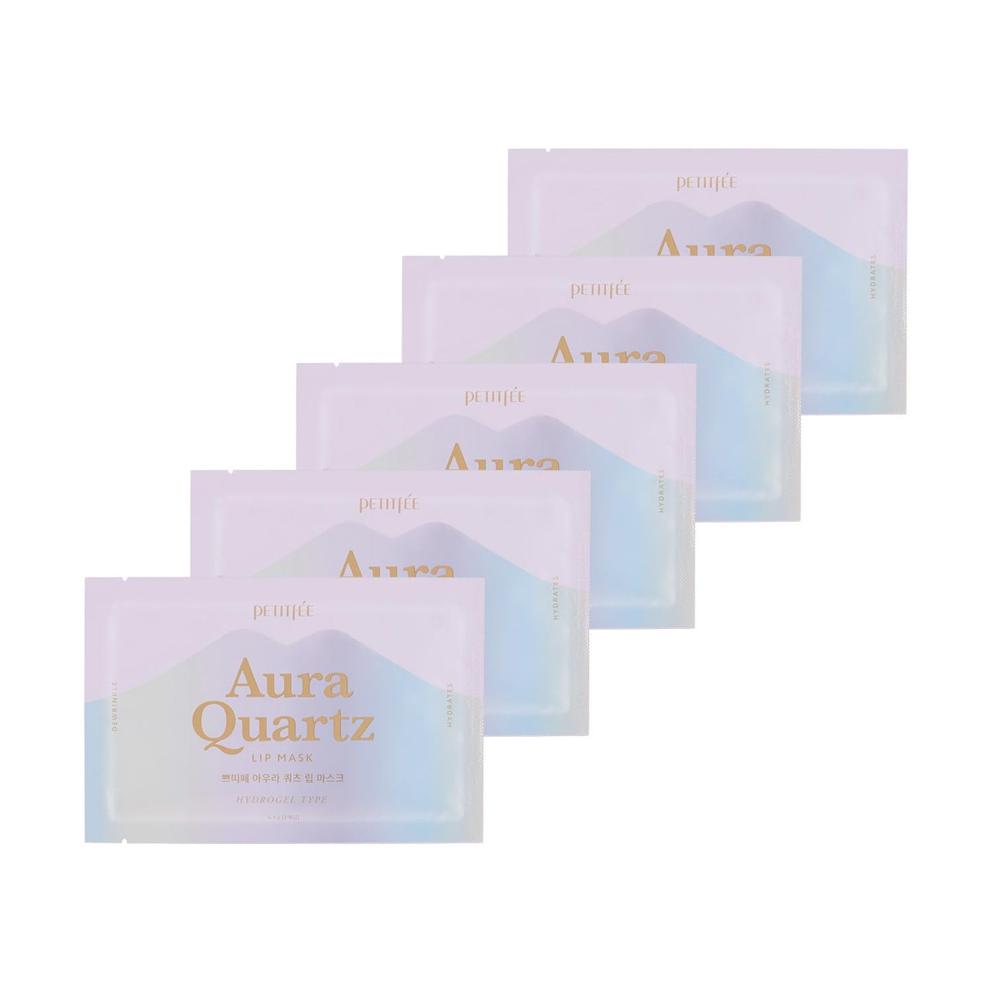 Aura Quartz Hydrogel Lip Mask 5ea - Moisturizing Lip Mask with Retinol, Peptide, Collagen, PDRN, Bakuchiol, Anti-aging Lip Care for Dry Lips, Reduces Laugh Lines, Smooth and Plump Lips