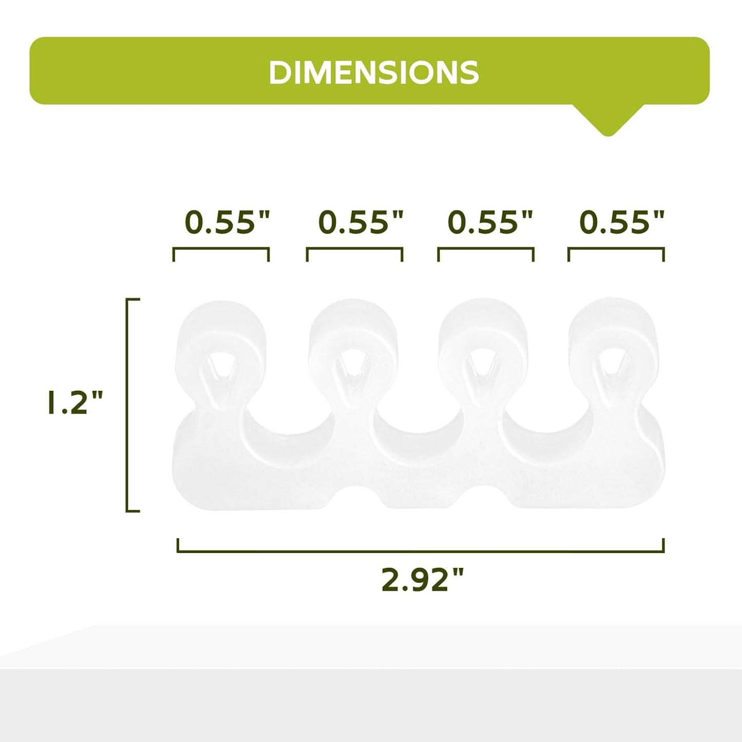 Bukihome Upgraded Gel Toe Separator - Pedicure Toe Spacers for Separating Toenails or Nails - Toe Spreader for Straightening Overlapping Toes, Bunions - Toe Stretcher for Men & Women (White, 4 Pack)