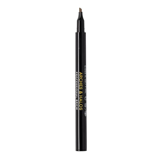 Arches & Halos Microblading Brow Shaping Pen - Fuller, More Defined Brow - Long-lasting, Smudge Resistant, Rich Color - Vegan and Cruelty Free Makeup - Neutral Brown - 0.026 oz