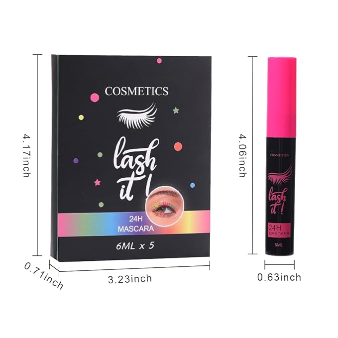 5PCS Waterproof & Sweat-Proof Voluminous Colored Mascara Set - Smudge-Proof, Lengthening, Curling, Multiplying, Defining Formula, Long-Lasting Colorful Cruelty-Free Kit for women,Daily Makeup