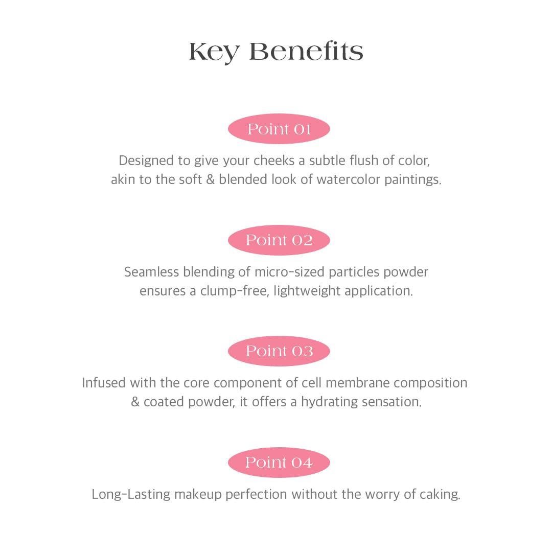 Dr.Althea Dear.A Fluffy Blush -An airy, long-lasting pressed powder blush, Effortlessly blends and layers, creates a natural, soft, healthy flush, Vegan formula (05 Coming up roses)