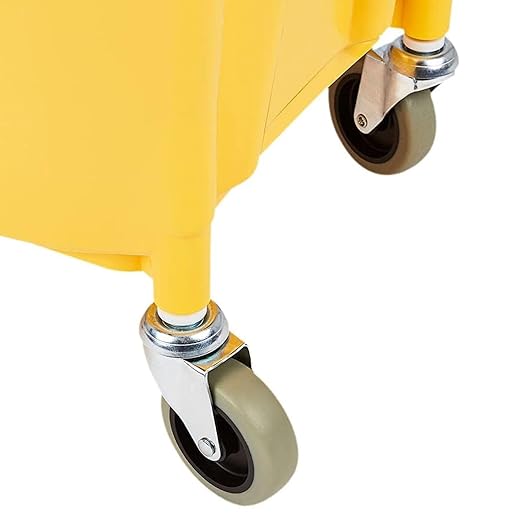 Amazon Basics Rectangular Floor Cleaning Mop Bucket with Sturdy Down Press Wringer Combo, 35-Quart, Yellow