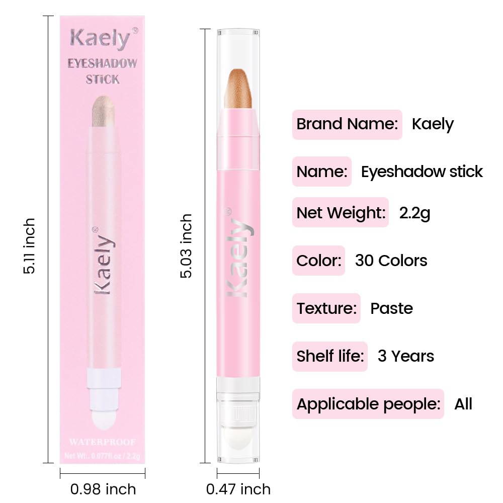evpct 1Pcs Bronze Gold Shimmer Cream Eye Shadow Brightener Sticks for Eyes, Double Ended Cream Eyeshadow Stick Pencil Pen with Applicator, Eye Shadow Palette Highlighter Makeup Waterproof Pigmented 05