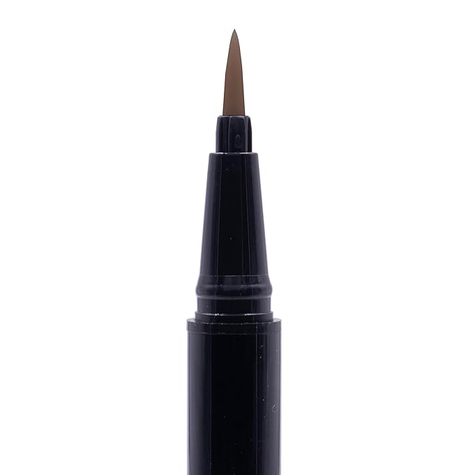 Arches & Halos Fine Bristle Tip Pen - Creamy, Buildable Formula for Shaping and Defining Eyebrows - Waterproof, Long Lasting, 24 Hour Color - Precise Bristled Applicator Tip - Natural Brown - 0.02 oz