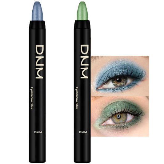 evpct 2Pcs Cream Eyeshadow Sticks Set for Eyes Sky Blue & Greenish Cyan Shimmer Eye Crayon Shadow Brightener Stick Pencil Pen Bulk sombras en crema para ojos 10+12