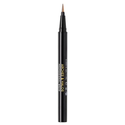 Arches and Halos Fine Bristle Tip Pen - Eyebrow Pencils for Women - Vegan Brow Pencil - Smudge-Proof, Buildable Formula - Warm Brown - 0.02 oz