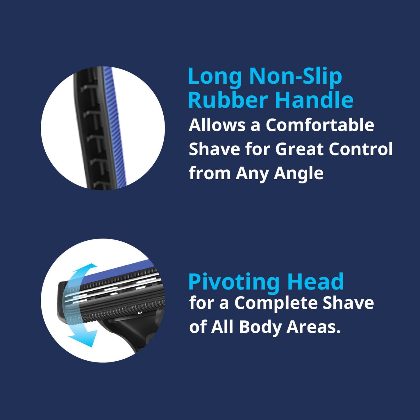 Dorco Pace 2 Plus Disposable Razors for Men (60ct), 2 Blades Shaving Razor, Pivoting Head, Open-Flow for Easy Rinsing, Lubricating Strip, Long Non-Slip Rubber Handle