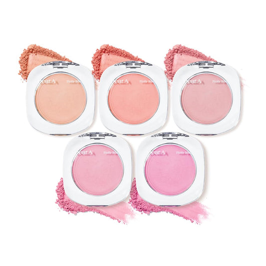 Dr.Althea Dear.A Fluffy Blush -An airy, long-lasting pressed powder blush, Effortlessly blends and layers, creates a natural, soft, healthy flush, Vegan formula (01 Apricot Cream)
